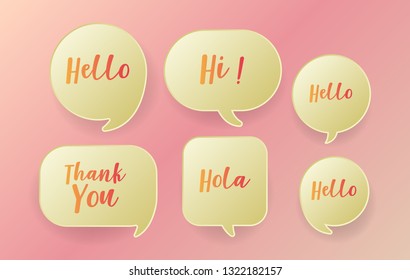 Trendy speech bubbles set with messages