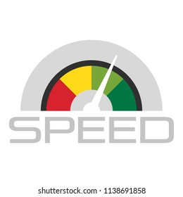 Trendy speedometer logo. Flat illustration of trendy speedometer vector logo for web design