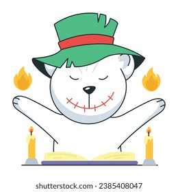 Trendy spell casting doodle sticker 