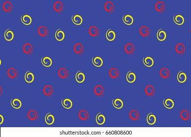 Trendy spirals vector modern bright colorful editable pattern