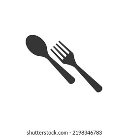 Trendy spoon and fork icon vector isolated