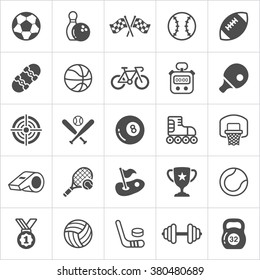 Trendy sport flat icons. Vector