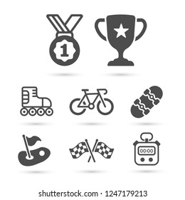 Trendy sport icons pack. Vector illustrator