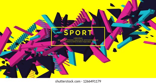 Trendy sports background. Composition of geometric shapes. Vector illustration