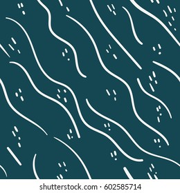 Trendy spring abstract design. Hand drawn seamless vector pattern with  nature elements