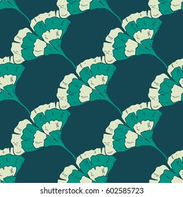 Trendy spring design. Hand drawn seamless vector pattern with leaves and nature elements