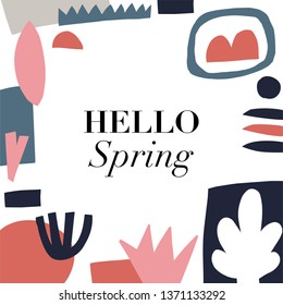Trendy spring geometric templates for social media posts. Sale and discount promo backgrounds.