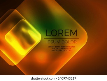 Trendy Square Blurred Color Abstract Background. Glowing lights. Vector Illustration For Wallpaper, Banner, Background, Card, Book Illustration, landing page
