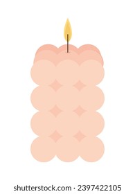 Trendy square candle flat vector illustration.