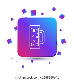 Trendy square with particles Beer icon. Beer glass symbol for your web site design