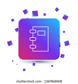 Trendy square with particles Book icon, sign reading design