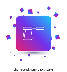 Trendy square with particles Cezve for Coffee. Time for Coffee