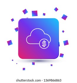 Trendy square with particles Cloud with money. Profit design