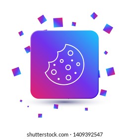 Trendy square with particles Cookie icon. Biscuit cookie or biscotti vector icon