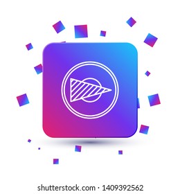 Trendy square with particles Cup cake icon. Dessert symbol