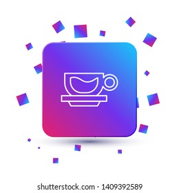 Trendy square with particles Cup of Tea Vector Icon for mobile app, website or desktop app