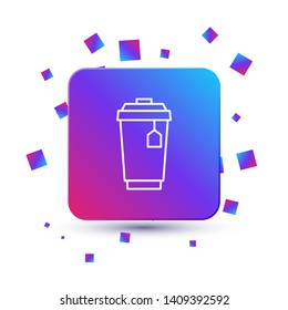 Trendy square with particles Cup of Tea Vector Icon for mobile app, website or desktop app