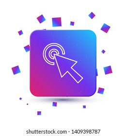 Trendy square with particles Cursor icon. Web page symbol for your web site design