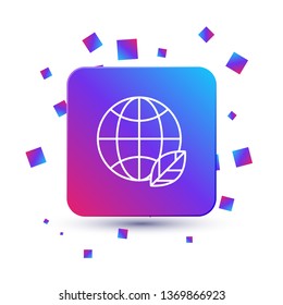 Trendy square with particles Eco planet icon, mockup save planet logo
