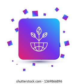 Trendy square with particles Ecology icon illustration. Planet symbol