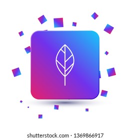 Trendy square with particles Leaf Vector Icon. Ecology concept