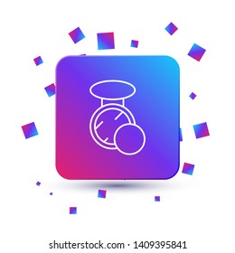 Trendy square with particles Makeup powder icon, cosmetic concept for your design.