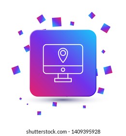 Trendy square with particles Package tracking icon