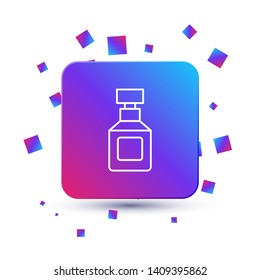 Trendy square with particles Perfume vector icon. Cosmetic concept