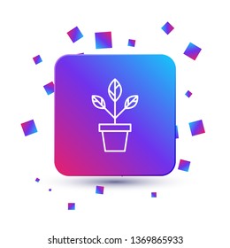 Trendy square with particles Plant pot concept icon. Flower illustration