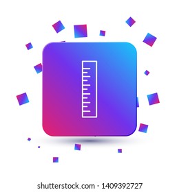 Trendy square with particles The ruler icon. Ruler symbol