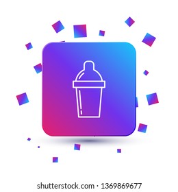 Trendy square with particles Shaker icon - cocktail shaker illustration