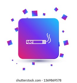 Trendy square with particles Smoking cigarette icon. Unhealthy, nicotine, smell, tobacco