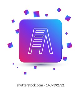 Trendy square with particles Stepladder icon. Construction ladder