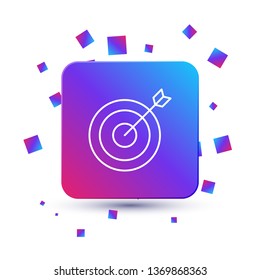 Trendy square with particles Target vector icon. Dartboard illustration