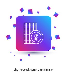 Trendy square with particles Vector design dollar coins icon