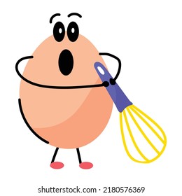 Trendy sticker design of egg whisk 