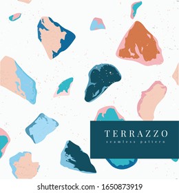 Trendy stone seamless pattern. Terrazzo background.