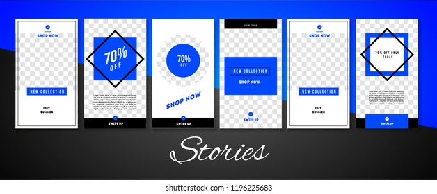 Trendy stories design template for fashion brand promotion on  web app