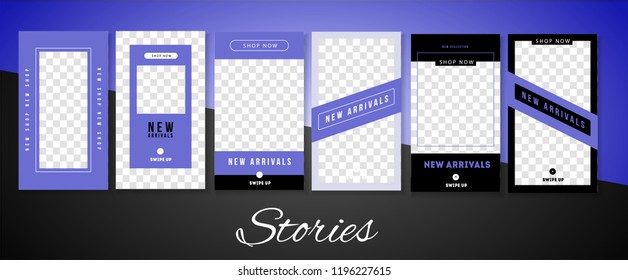 Trendy stories design template for fashion brand promotion on  web app