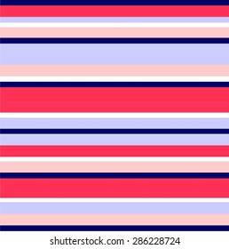 Trendy stripe design. Asymmetrical color blocks. Orange, pink, pale blue, navy blue pattern. Fashion trend colors. Color combinations. Vector illustration.