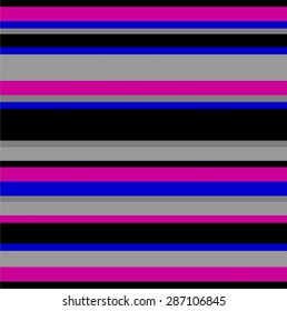 Trendy stripe design with dark shade color blocks. Random black, purple, grey, blue horizontal stripes. Vector illustration.