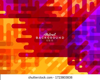 Trendy style abstraction with composition made of various rounded shapes in color. Colorful abstract background. Yellow, red, purple retro vibe design. Vector illustration.
