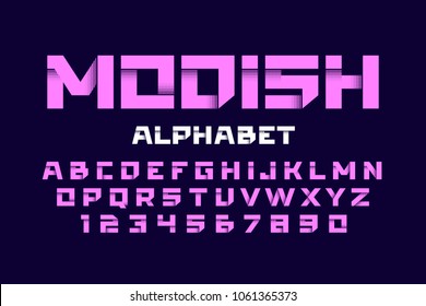 Trendy style alphabet vector illustration