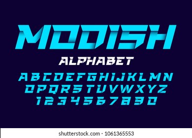 Trendy style alphabet vector illustration