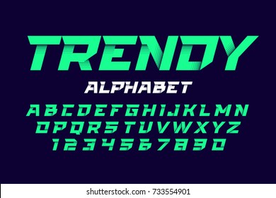 Trendy style alphabet vector illustration