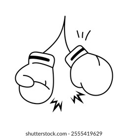 Trendy style boxing gloves vector in modern style