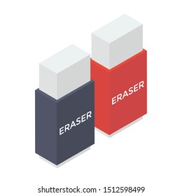 
Trendy style of erasers icon, isometric vector
