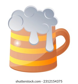 Un ícono plano de moda de la cerveza, vector editable 