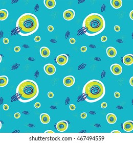 Trendy style geometric elements Memphis. Retro style of texture, pattern with watercolor spots.