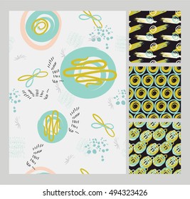 Trendy style geometric elements Memphis. Retro style of texture, pattern with watercolor spots. Modern abstract poster, cover, card design, textile garments, T-shirts, print, background, vector